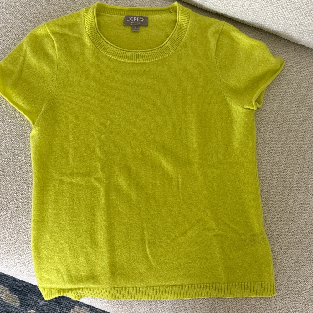 J. Crew Chartreuse Cashmere Sweater